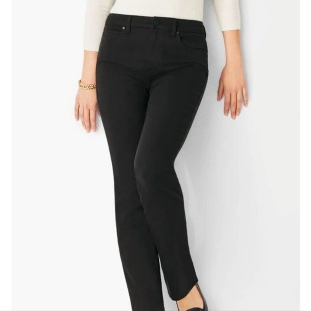 Vintage Talbots Pant Trouser Black Straight Leg Stretch Velvet Winter Sweater 6